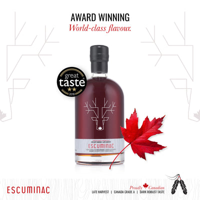 Escuminac Canadian Maple Syrup, Pure & Organic, Late Harvest Dark Robust, 500 ml Bottle.