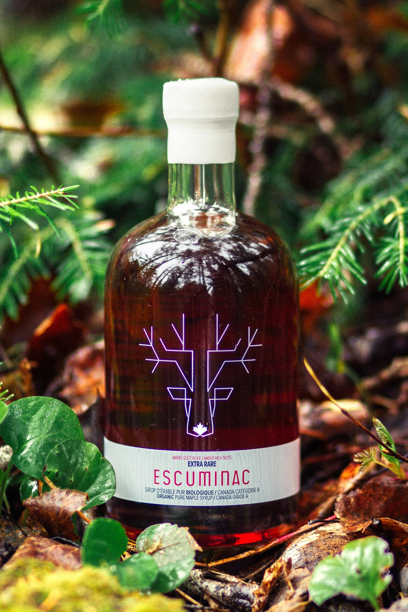 Escuminac Canadian Maple Syrup, Pure & Organic, Extra Rare Amber Rich Taste, Special Edition, 500 ml Bottle.